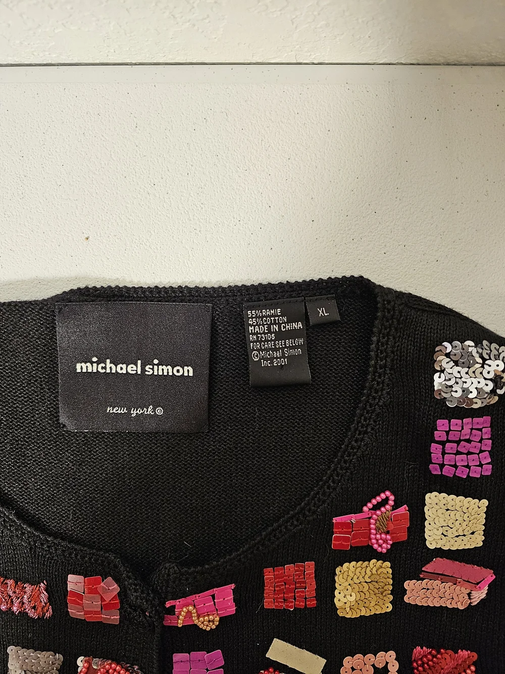 Michael Simon VINTAGR 1990 nevelty Cardigan